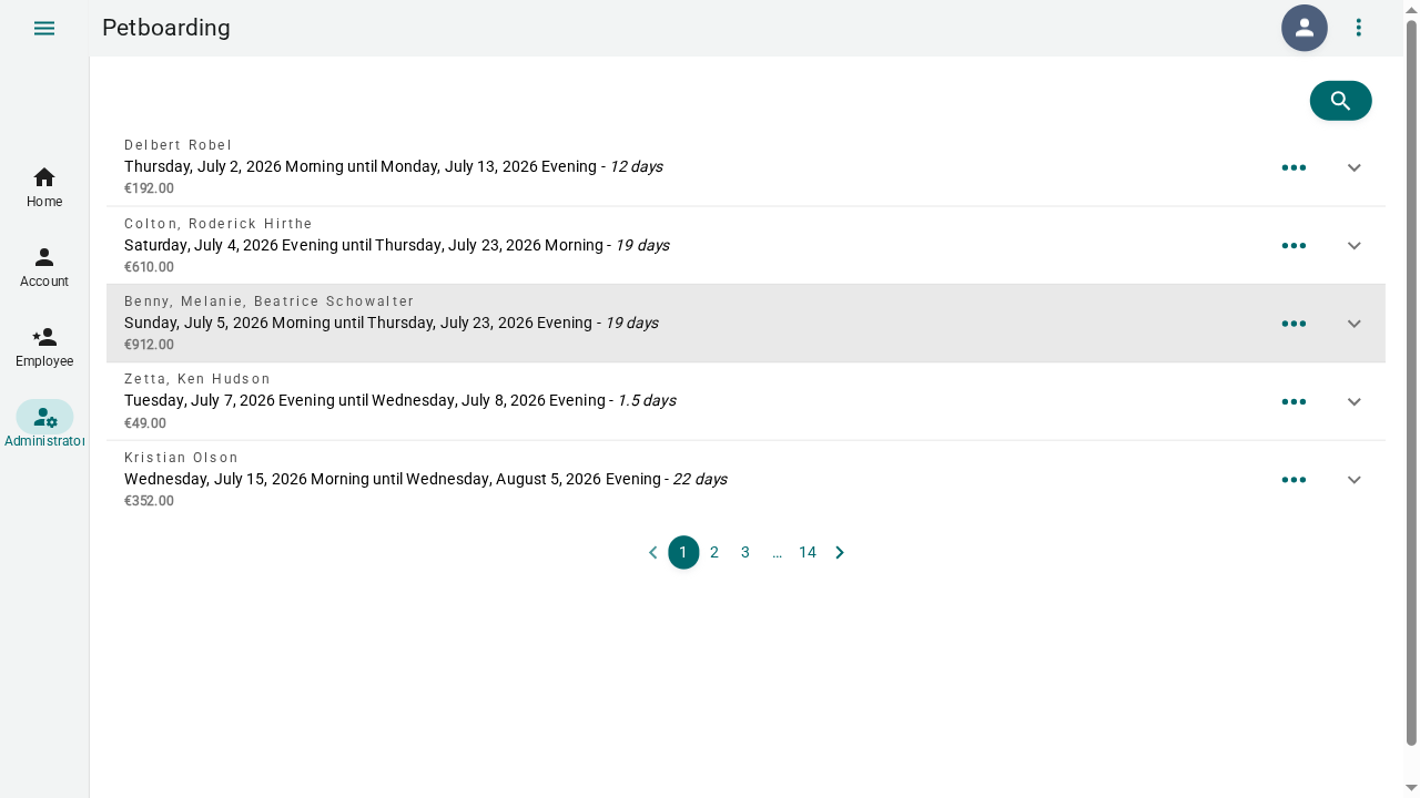 Admin bookings